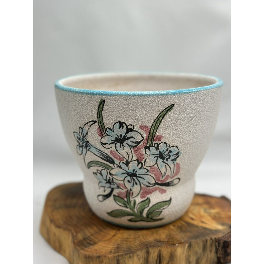Italian Floral Design Planter Indoor / Outdoor Texture Signed Italy
